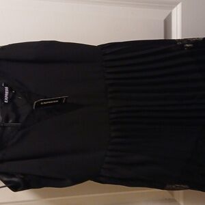 Express Black Dress with Textured Design